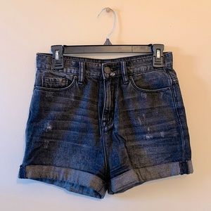 BDG mom high rise black denim shorts